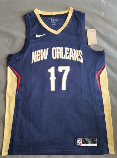 NBA 17 Valanciunas New Orleans Pelicans Maillot Marine